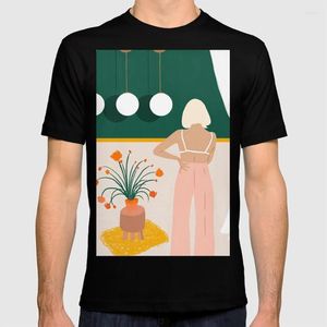 Camisetas masculinas Texting #painting #illustration Shirt Casual Blush Lifestyle Boho Bohemian Modern Chic Botanical Plants Design de Interiores