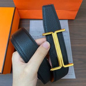 Fashion Designer Belt Men Women Jeans Dress Belt Gold Silver Buckle Genuine Leather Double Sided Reversible Belt Width 3.2cm Top Quality