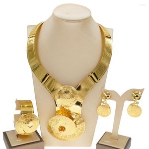 Colar Brincos Conjunto Venda Geral Prato Ouro Cheio De Cobre Jóias Moda Feminina Grande Acessórios para Presentes de Festas NH00034