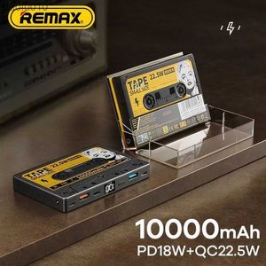 Remax Mini Siyah Taşınabilir Pil Şarj Cihazı 10000 MAH 3.8V 22.5W Hızlı Mobil Şarj Güç Bankası L230712