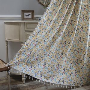 Tenda Tende Rifinite Stampa Floreale Frange Piccola Finestra Cucina Mantovana Cotone Lino Semi-oscurante Soggiorno Camera da letto Baia