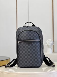 N45287 nova mochila masculina Bolsa escolar de alta qualidade com padrão xadrez e amplo espaço para compartimento para laptop Grande e prática