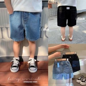 Shorts 2023 Sommer Kinder Kleidung Jungen Jeans Hosen Casual Alle spiel Baby Denim Für Jungen Elastische Taille Kurze Hosen kinder 230711