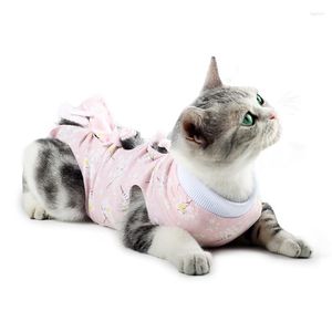 Kattdräkter Steriliseringsväst Postpartum T-shirts Vårsommarklänningar Anti-slickande Kläder Andas Katter Avvänningsdräkt