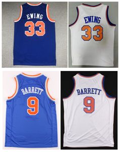 Knick RJ Barrett Basketbol Forması Yeni Patrick Ewing York Mitch Ness Beyaz Mavi Boyut S-XXL