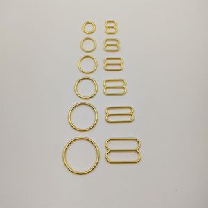 50 sets lot bra buckle accessories gold plated bra o-rings and strap sliders nickel and ferrous 220H
