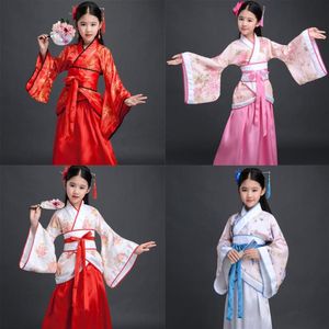 2020 tradycyjne chińskie sukienki dla kobiet Phoenix Party haft Hanfu Cheongsam taniec nowy rok kostiumy dla dziewczynek 100-170CM220O