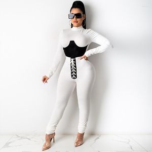 Women's Two Piece Pants Sporty Fitness 2 Peice Set Women Matching Sets Tracksuit Fall Winter Long Sleeve Top And Lace-up Pant Workout