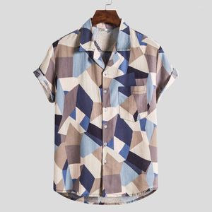 Camisas casuais masculinas para homens 2023 camisa estampada européia americana estilo havaiano manga curta floral