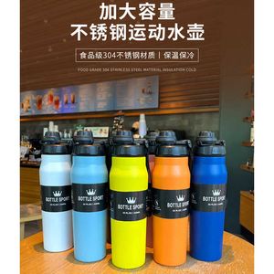 water bottle New stainless steel thermos cup 660ML portable outdoor sports Large capacity sling kettle