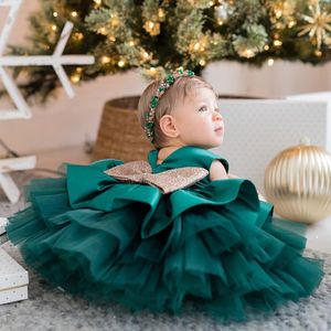 Girl's Dresses 12M Baby Girl Sequin Bow Tutu Gown born Girl One Year Birthday Outfits Evening Party Dress Girl Christmas Vestido Baby Cloth 230712
