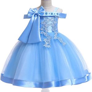 Girl's Dresses Elegant Girl Princess Dress Dots Bow 2021 Children Christmas Performance Show Costume Kids Dresses For Girls 2 4 8 10 YearsHKD230712