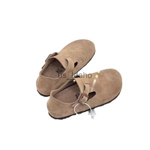 Slippers OM001 Boston new leather bag head pull cork slippers female male summer anti-skid slippers lazy shoes lovers beach shoes Scuffs 8812 J230712