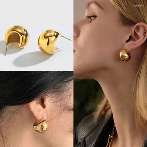 Stud Earrings Monlansher Bold Chic Gold Silver Plated Chunky Thick Dome Large Ball Women's Statement Jewelry Factory Wholesale