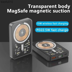 PD 22.5W 10000mAh Power Bank Magnetic Wireless Chargers For iPhone 14 13 12 11 Pro Max Portable External Battery PoverBank L230712