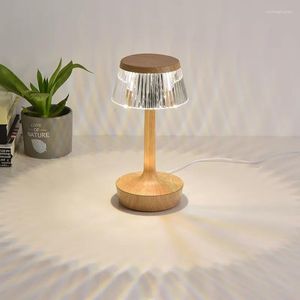Table Lamps Usb Plug-in Button Crystal Mushroom Pattern Nordic Modern Led Lamp