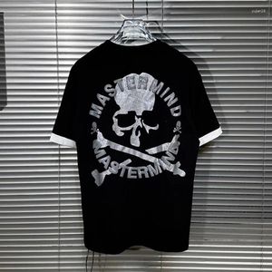 メンズ Tシャツ 2023 MASTERMIND ダーク MMJ 半袖 スパークリングシルバー スカル プリント Tシャツ TX966