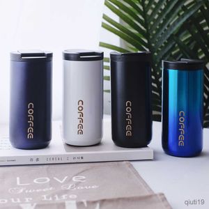 Mugs 350ml/500ml Double Stainless steel Coffee Mug Leak-Proof Thermos Mug Travel Thermal Cup Thermosmug For Gifts R230712