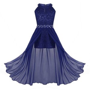 Mädchenkleider Paillettenkleid Kinder Blumenspitze Strass Ballett Tutu Tanztrikot Kleid Mädchen Zeitgenössische Lyrische Tanzkostüme BallerinaHKD230712