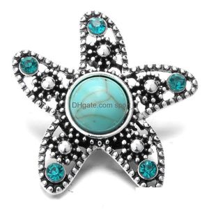 Clasps Hooks Big Snap Jewelry Starfish Tortoise Turquoise 18Mm Buttons For Snaps Bracelet Necklace Drop Delivery Findings Component Dhagr