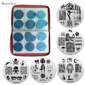 Stickers Decals 1 Pcs 240Slots Nail Stamping Plates Holder Case10 55cm Dancer Love Style Round Art Stamp Image Plate Tools 230712