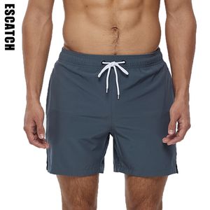 Shorts masculinos Escatch Summer Shorts de natação maiô masculino poliéster elastano forro de malha respirável roupa de praia academia masculina running 230711