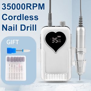 Nail Manicure Set SIMINAIL Heart Drill Rechargeable Desktop Base 35000RPM Electric Machine File Pedicure Cordless Drilling 230712