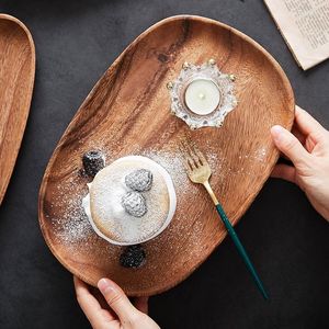 Пластины Япония в стиле акация деревянные десерты Творческая нерегулярная форма многосел