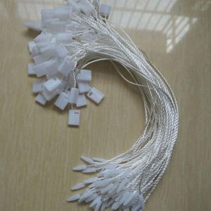 1000pcs roupas Cordões de poliéster para etiquetas de balanço cordas Pendurar etiqueta cordas quadradas Pendurar Tag Cordão de Nylon Garment Pendurar Tag Branco Preto Bei236h