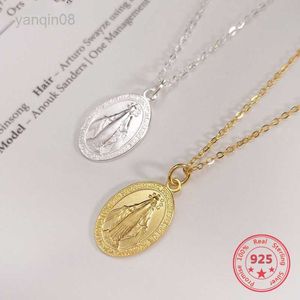 Hängsmycke Pure 925 Silver European American New Design Creative Concise Maria Pendant Gold Charm Halsband Fine Smycken HKD230712