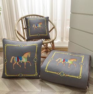 Fashion Jet Embroidery Pillow Blanket Lunch Break Cushion Cover Small Quilt