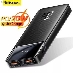 Baseus 20000mAh Power Bank Portable Charger for iPhone External Battery PD Quick Charger Powerbank For Phone Xiaomi Poverban L230712