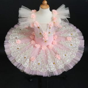 Stage Wear Tutu di balletto professionale rosa pesca per bambini Adulto Pancake Women Ballerina Dress Swan Dance Costumes Girls