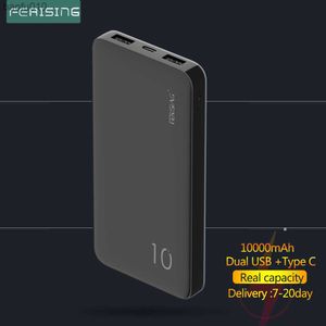 Ferising Power Bank 10000MAH Slim Portable PowerBank 10000 MAH USB A C Светодиодный внешний аккумулятор Poverbank для iPhone Xiaomi L230712