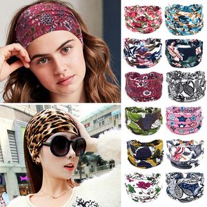 Beanie Skull Caps Bohemian Wide Cotton Stretch Headband Headwrap Turban Headwear Bandage Hairbands Bandana Hair Accessories 230712