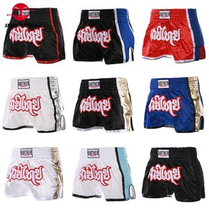 Shorts för män Korta Muay Thai Barn Vuxen Fight Kickboxningsbyxor Satin Boxningsshorts Dam Herr Pojkar Flickor Sanda Kampsport MMA Kläder 230711