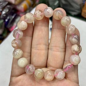 Strand Cherry Blossom Agate Stone Beads Bracelet Natural Gemstone Natural DIY Joias For Woman Gift Wholesale