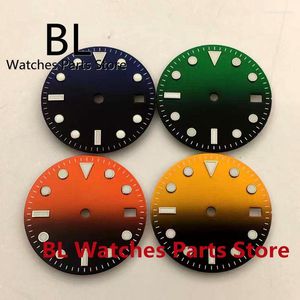 Watch Repair Kits BL 29mm Dial Face Blue Black Green Yellow Luminous Fit NH35 Movement For 3 O'clock Crown 3.8