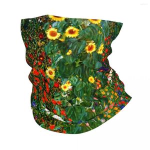 Bandanas, Bauernhof-Garten mit Sonnenblumen, Winter-Stirnband, Halswärmer, Damen, Ski, Radfahren, Schlauchschal, Gustav Klimt Kunst, Gesicht, Bandana-Gamasche