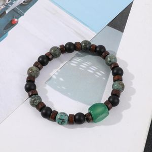 Strand Natural Stone Hand String 10mm Picture Bead Bracelet Handmade Ethnic Style