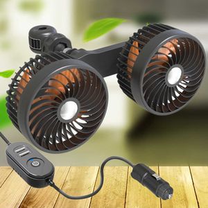 Electric Fans Car Neck Cooler USB Charging Electric Car Cooling Fan Dual Head Auto Rear Seat Air Fan 360 Degree Rotation Silent for Auto Sedan