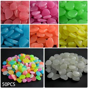 Garden Decorations 50 Pcs Glow In The Dark Pebbles Stones Rocks For Walkways Path Patio Lawn Yard Decor Luminous 230711