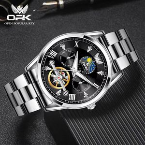 Opk Men's Quartz Watch Steel Band Calendar Glow Watch 40 мм