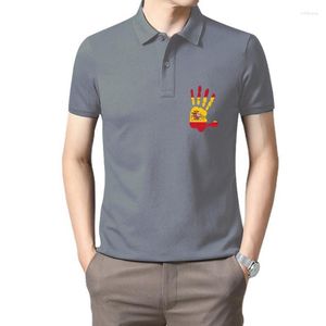 Herrpikétröja 2023 bomullsmode Spanien Flagga Handtryck Standard unisex T-shirt T-shirt