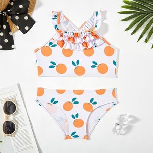 Roupa de banho feminina Cute Dots Meninas Estilo coreano Roupa de banho infantil de duas peças Roupa de praia