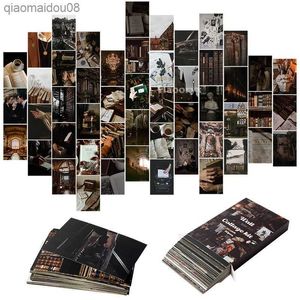 50Pcs Dark College Wall Collage Kit Esthetic Room Decor Art Painting For Bedroom Decoration Teens Favor Postcard Poster Pictures L230704