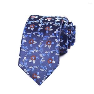 Fluga DIANM Slips 7CM Herr Slips Navy Blues Blommor Ascot For Man Bröllop Polyester Silke Cravat Business Party Corbatas Para