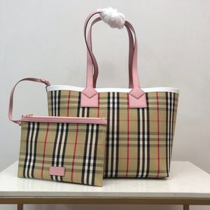 Bolsa média com bolsa zip destacável 10a feminina saco rosa bolsa de compras rosa moda de couro genuíno grande capacidade clássica bolsa de ombro clássica