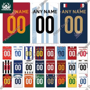 Other Event Party Supplies Putuo Decor Personalized Plaque Name Number Football Tin Metal Sign Custom Wall Art Poster for Man Cave Home Bar Club Decor 230712
