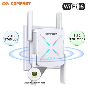 Routers AX1800 Dual Band 2 4 5Ghz Gigabit Wireless Extender Wifi 6 Repeater 4 Antenna Wi fi Router Long Range Wlan Signal Amplifer 230712